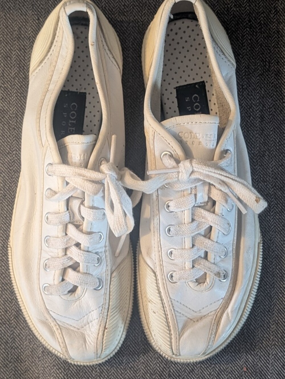 Cole Haan White Leather Low-Top Sneakers